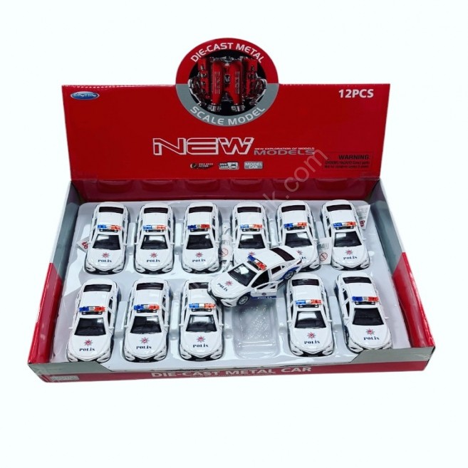 Çekbırak metal polis araba kdmr 6228-12D/ adet fiyatı 135₺