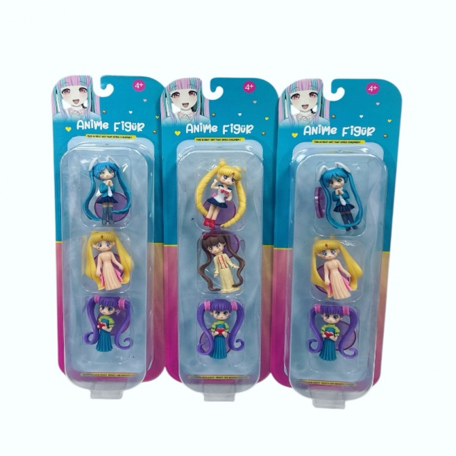 3 lü anime figür bebek nşnc 2035