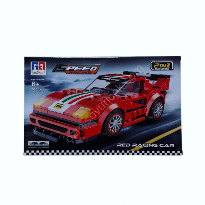 200 parça kırmızı araba robot lego set eng 123-583