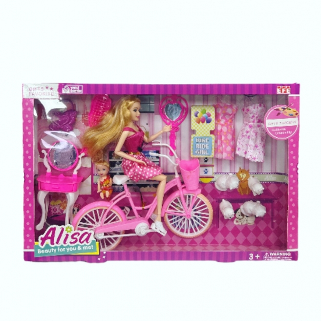 Alisa ve bisikleti bebek set efe 255